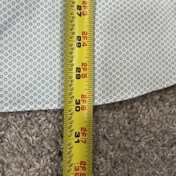 Bonobos Tailored Slim Fit Geometric Dress Shirt Green 16.5 34 Wrinkle Free - Picture 5 of 9